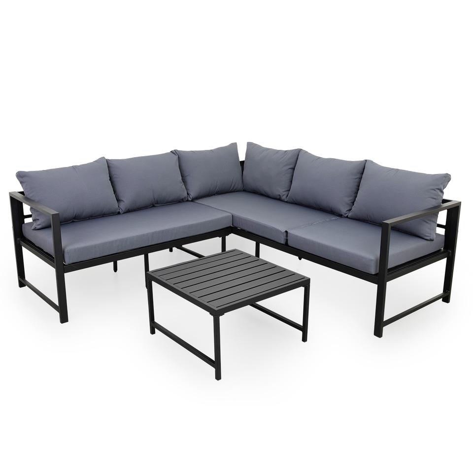 Aluminium Loungeset Zwart Action Webshop Nl