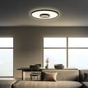 Ronde led plafondlamp met tunneleffect - zwart