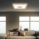 Vierkante led plafondlamp met tunneleffect - chroom