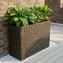 Rattan plantenbak 3-in-1 - donkerbruin