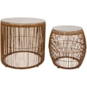Lot de 2 tables d'appoint - marron
