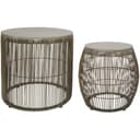 Lot de 2 tables d'appoint - gris