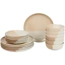 Azur serviesset met gespikkeld design - beige/roze