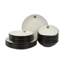 Service de table moucheté - noir avec flocon de neige