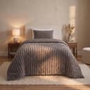 Lazy all-in-one dekbed ribstof - donkerbruin