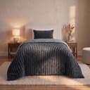 Lazy all-in-one dekbed ribstof - antraciet