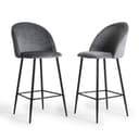 Barkruk Velvet 2 stuks - Granite Grey