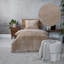 Teddy Hongaarse punt dekbedovertrek - taupe