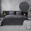 Parure de lit en teddy à chevrons - anthracite