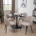 Stoelen bouclé - 2 stuks - Soft Taupe