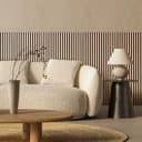 Akoestische wandpanelen met halfronde latjes - licht eiken