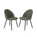 Lot de 2 chaises en bouclé - Olive Green