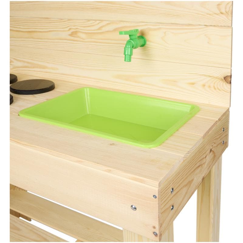 Cuisine enfant en bois avec robinet - jeu d'extérieur