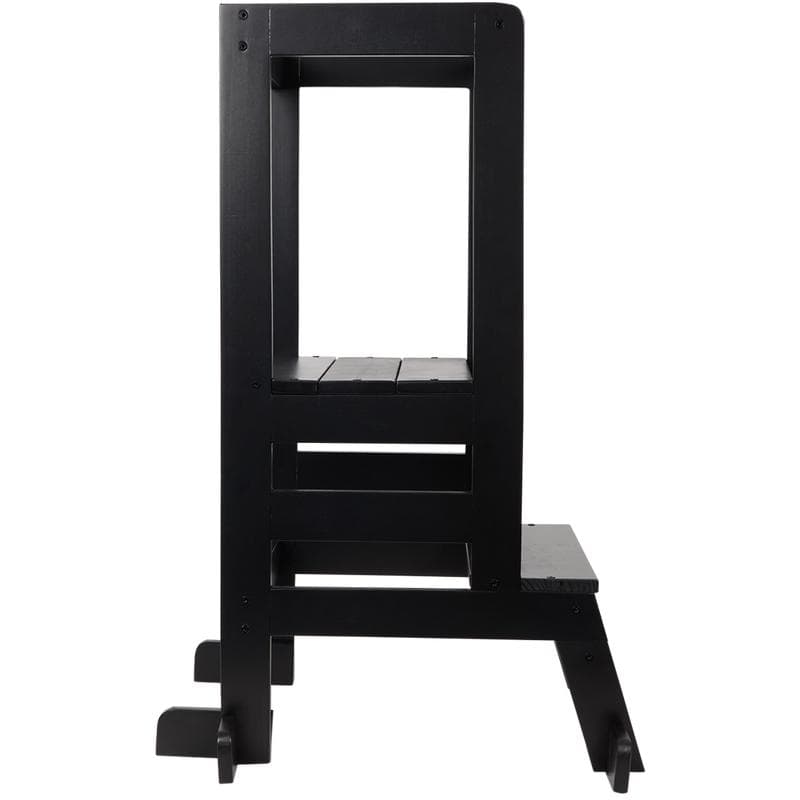 Houten leertoren / keukenhulp - zwart