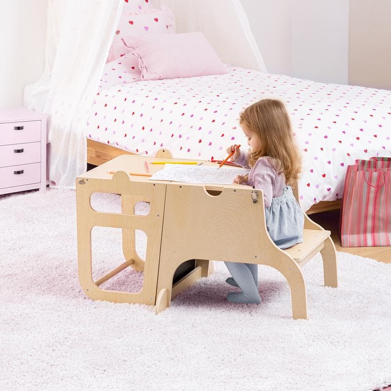 Tour d’observation et d’apprentissage en bois avec tableau