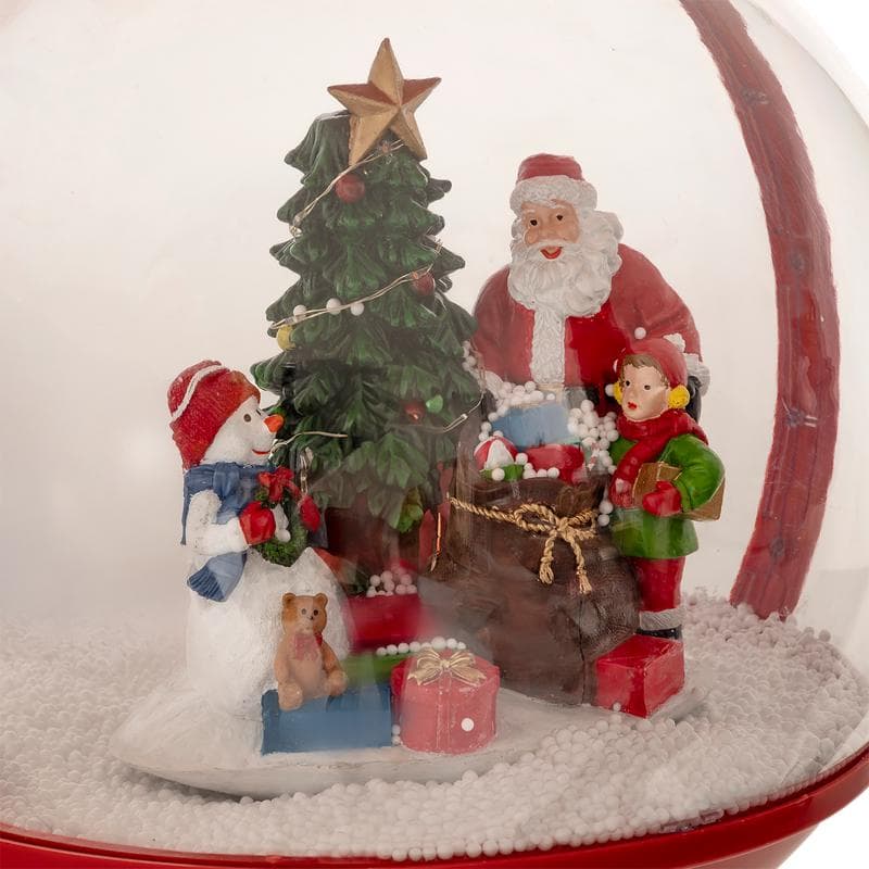 Lampadaire de Noël avec neige, son et lumière