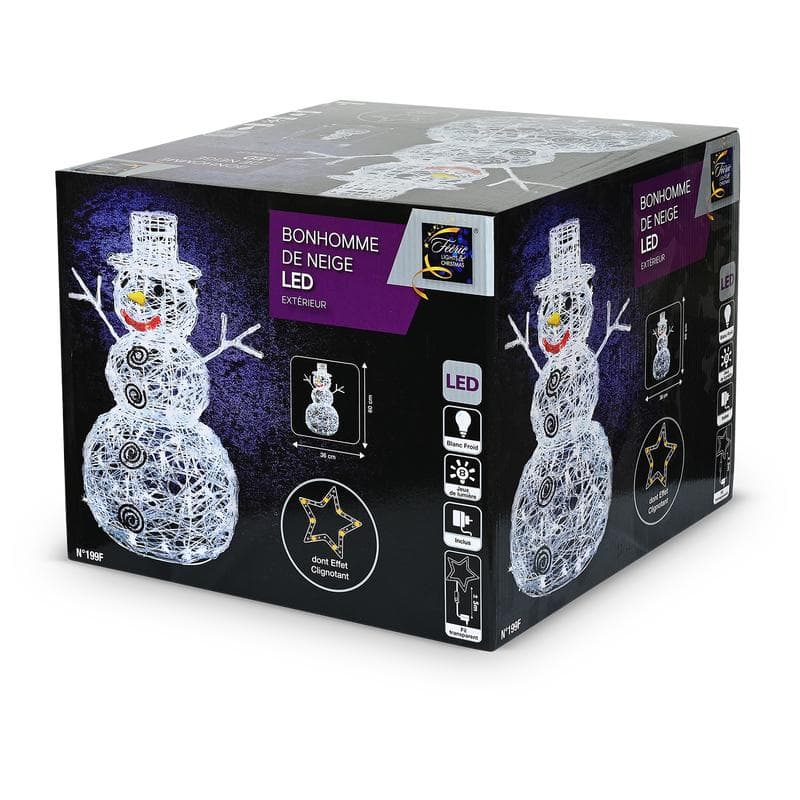 Lichtgevende sneeuwman