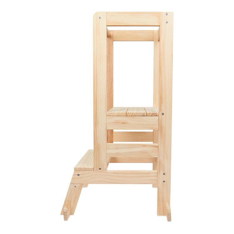 Houten leertoren / keukenhulp - bruin