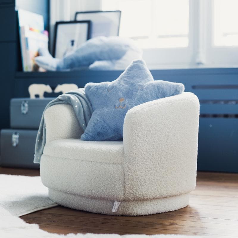 Fauteuil enfant en teddy - blanc