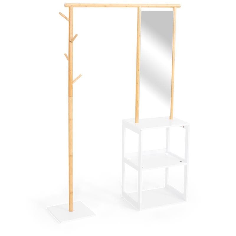 Bamboe kledingrek met spiegel