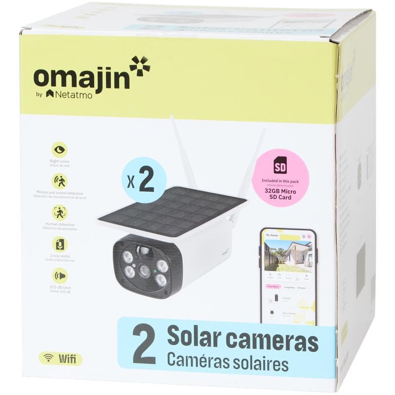 Caméra de surveillance solaire Omajin - lot de 2