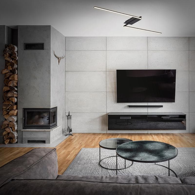 Moderne led plafondlamp - Zwart