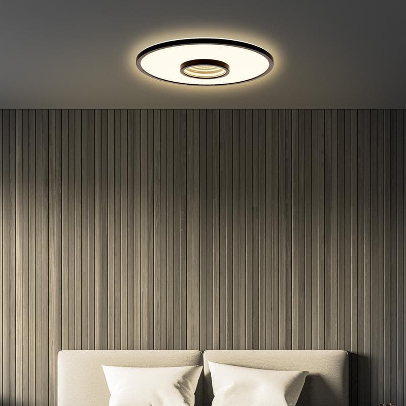 Ronde led plafondlamp met tunneleffect - zwart