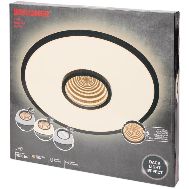 Ronde led plafondlamp met tunneleffect - zwart