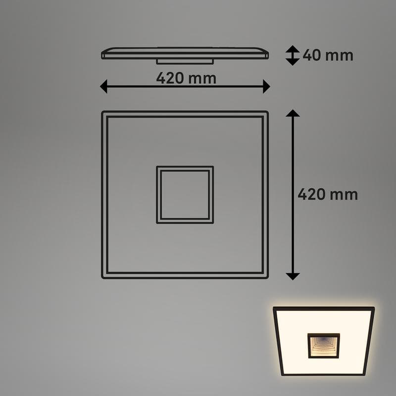Vierkante led plafondlamp met tunneleffect - zwart