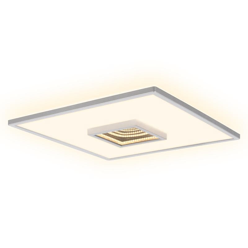 Vierkante led plafondlamp met tunneleffect - chroom