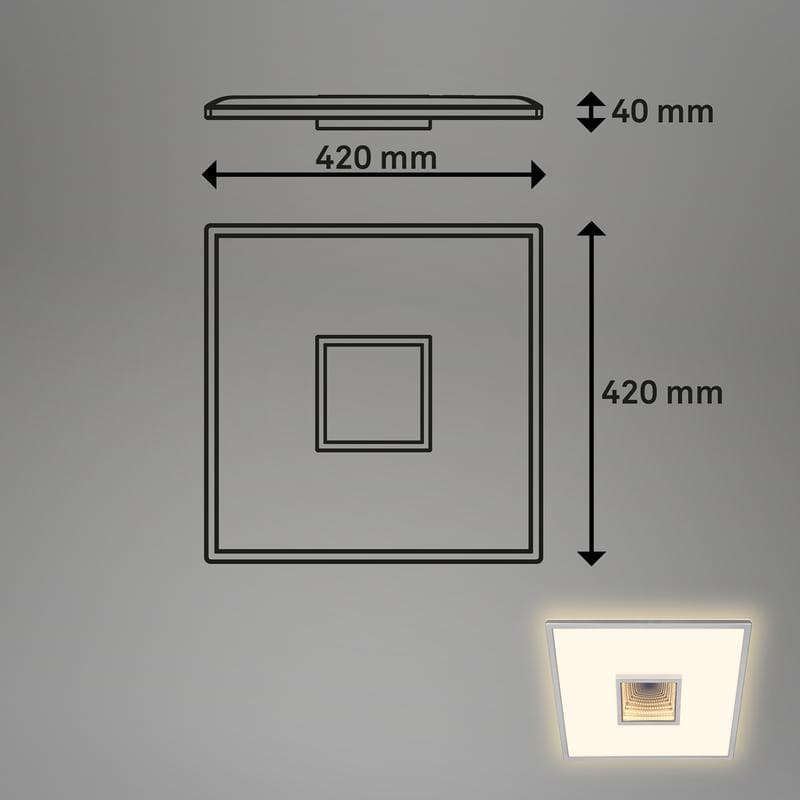 Vierkante led plafondlamp met tunneleffect - chroom