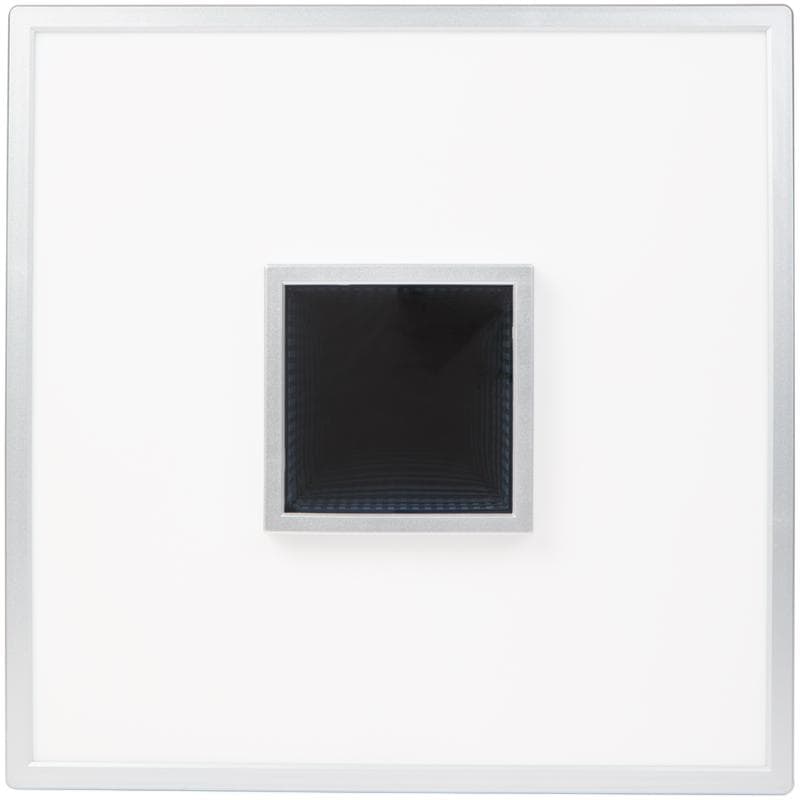 Vierkante led plafondlamp met tunneleffect - chroom