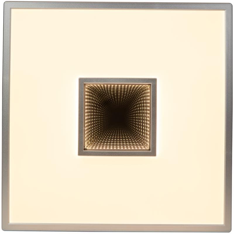 Vierkante led plafondlamp met tunneleffect - chroom