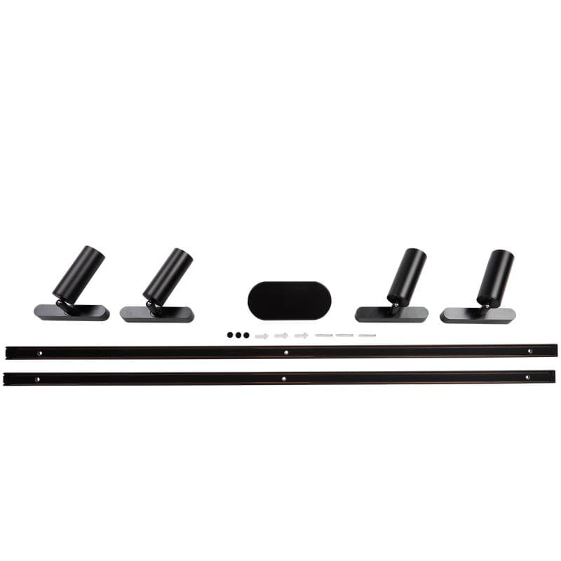 Railverlichting met 4 spots - zwart