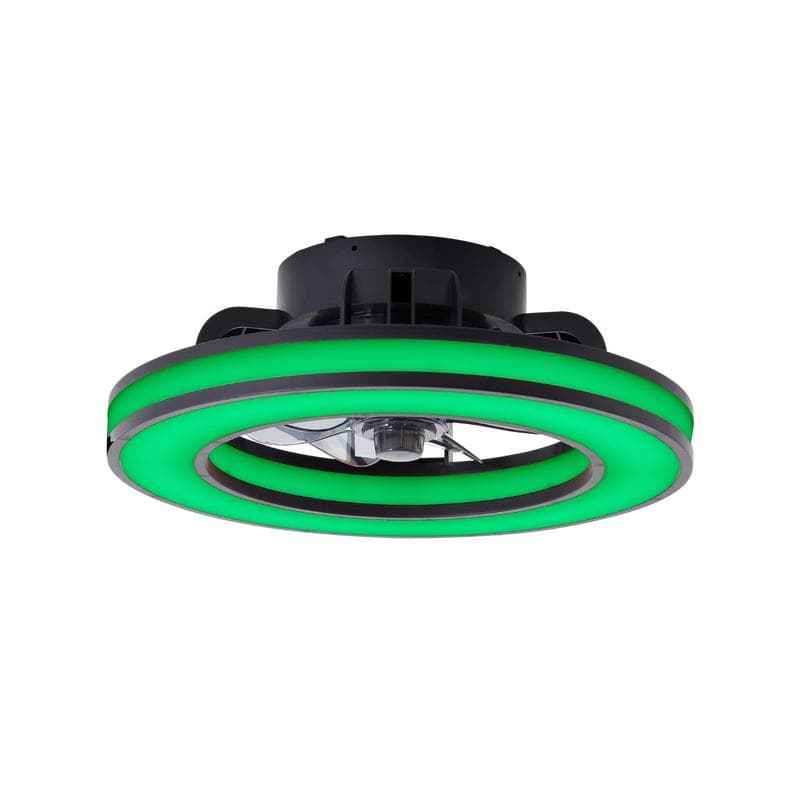 Brilliant Mondello plafondlamp met ventilator - zwart