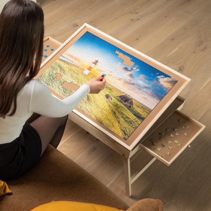 Table à puzzle sur pieds pliable
