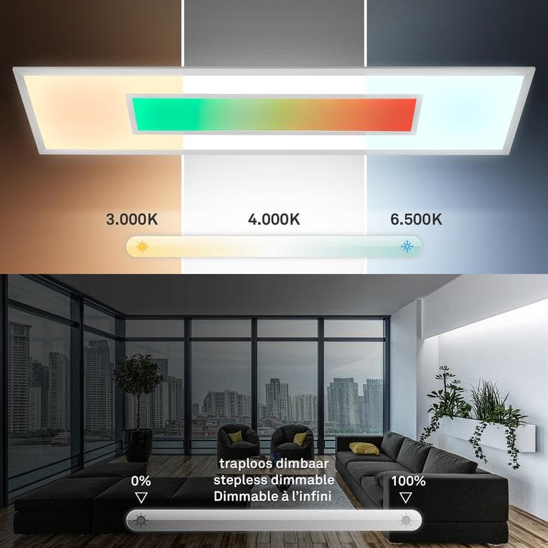 Panneau LED rectangulaire Telefunken - 119,5 x 29,5 cm