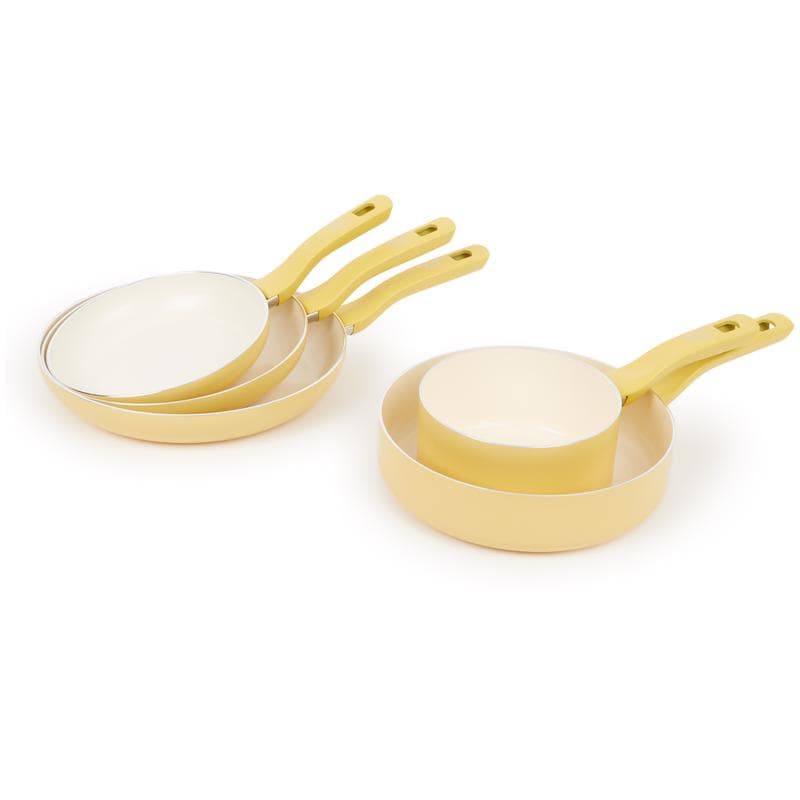 Keramische pannenset - pure yellow