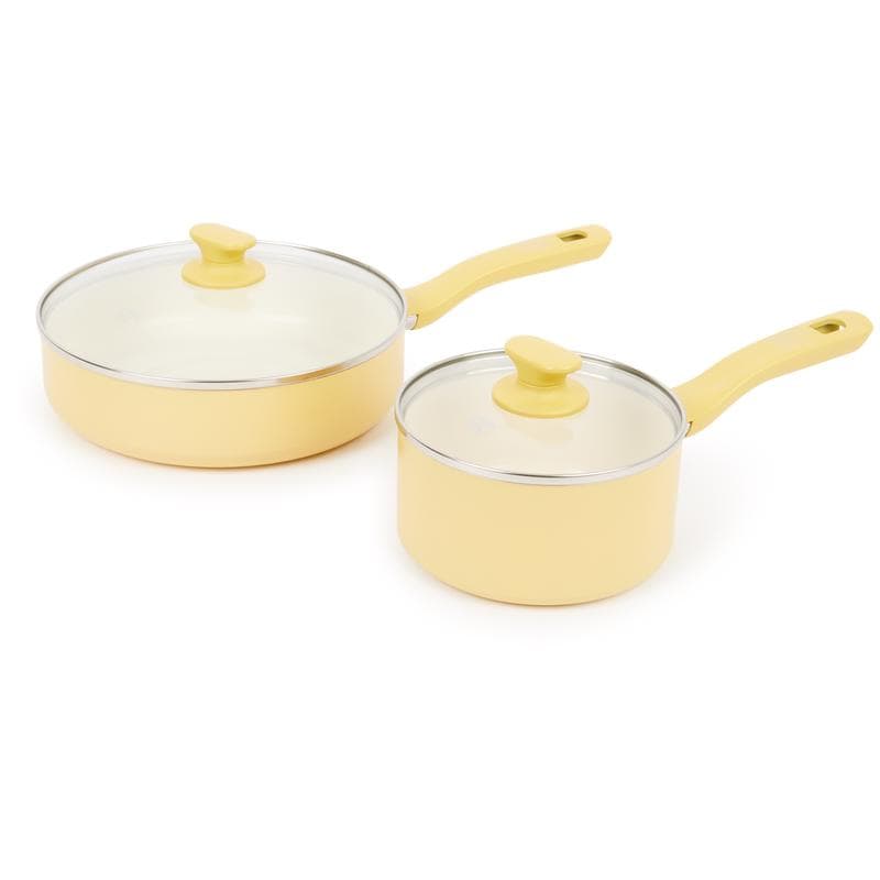 Keramische pannenset - pure yellow