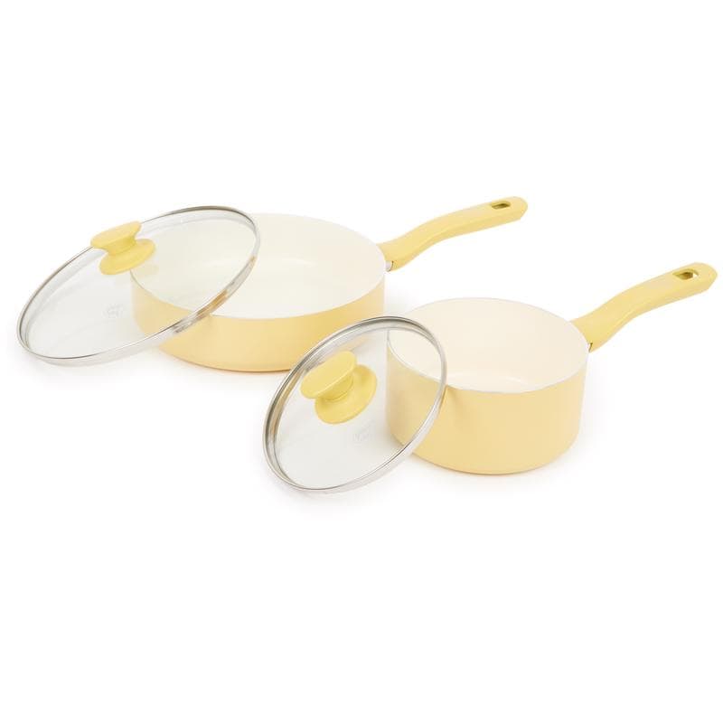 Keramische pannenset - pure yellow