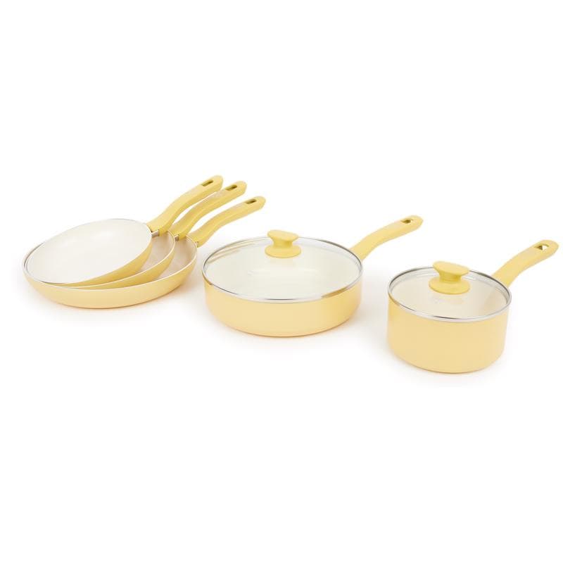 Keramische pannenset - pure yellow