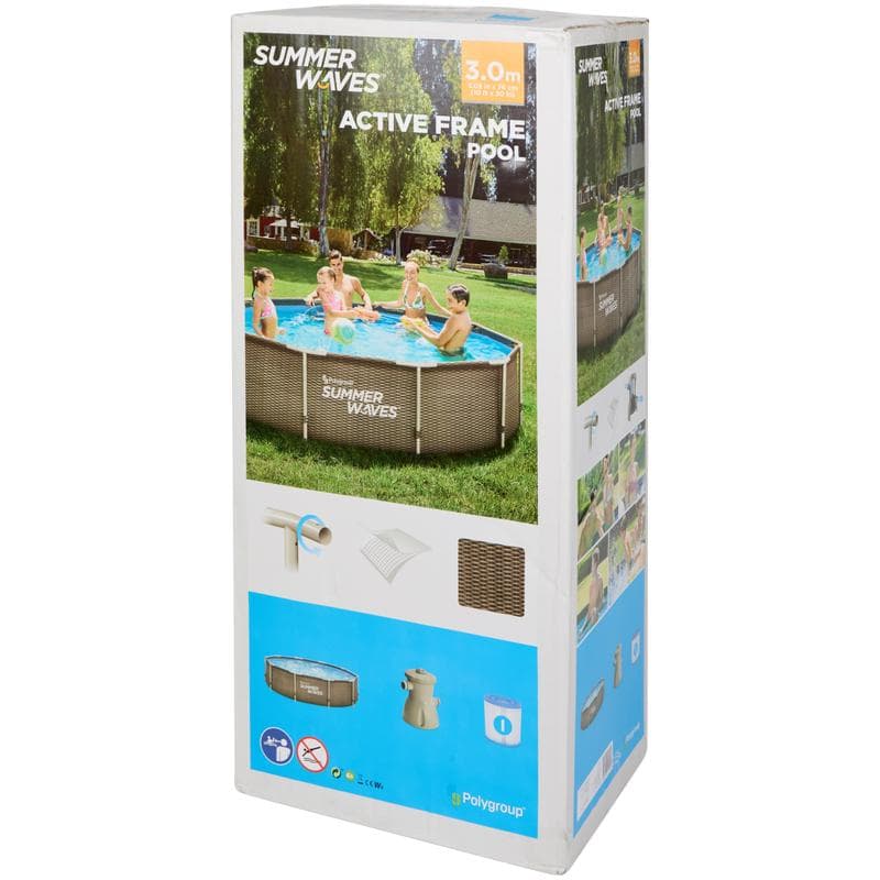 Piscine tubulaire aspect rotin Ø 305 cm