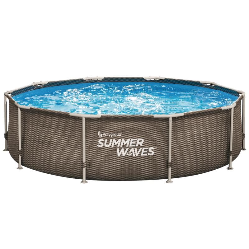 Zwembad met rotanlook frame Ø 305 cm - 777-1629 | 4678 liter | incl. filterpomp