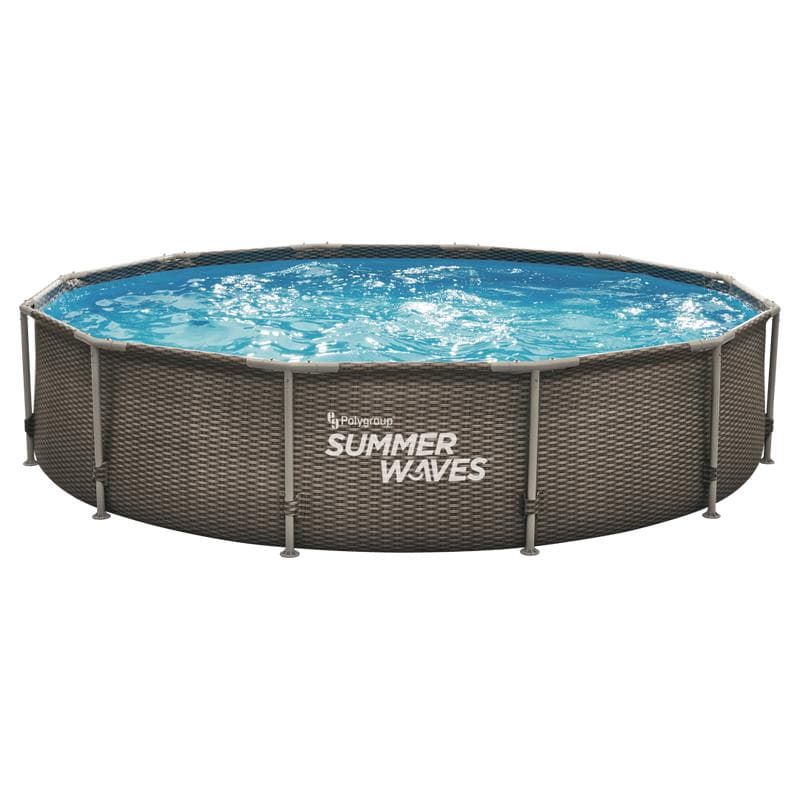Piscine tubulaire aspect rotin Ø 366 cm