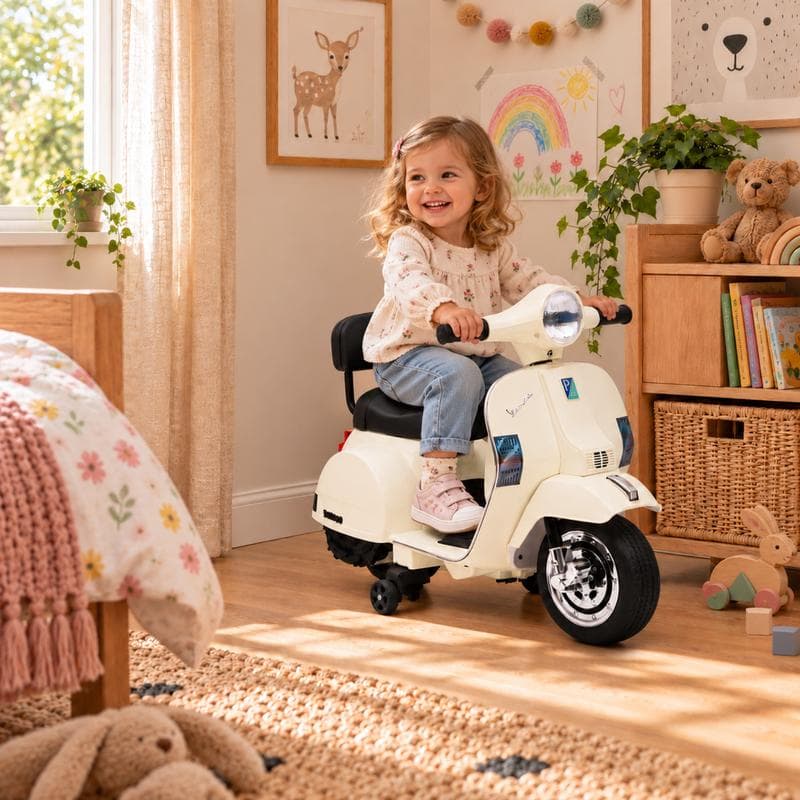 Vespa kinderscooter - crème-wit