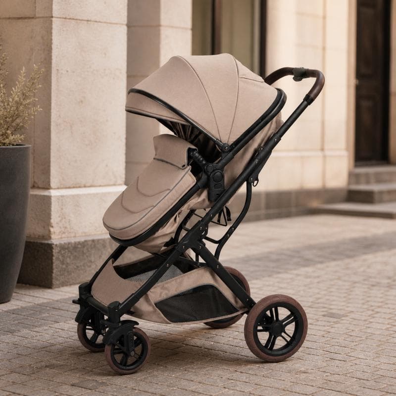 2-in-1 meegroei kinderwagen - taupe
