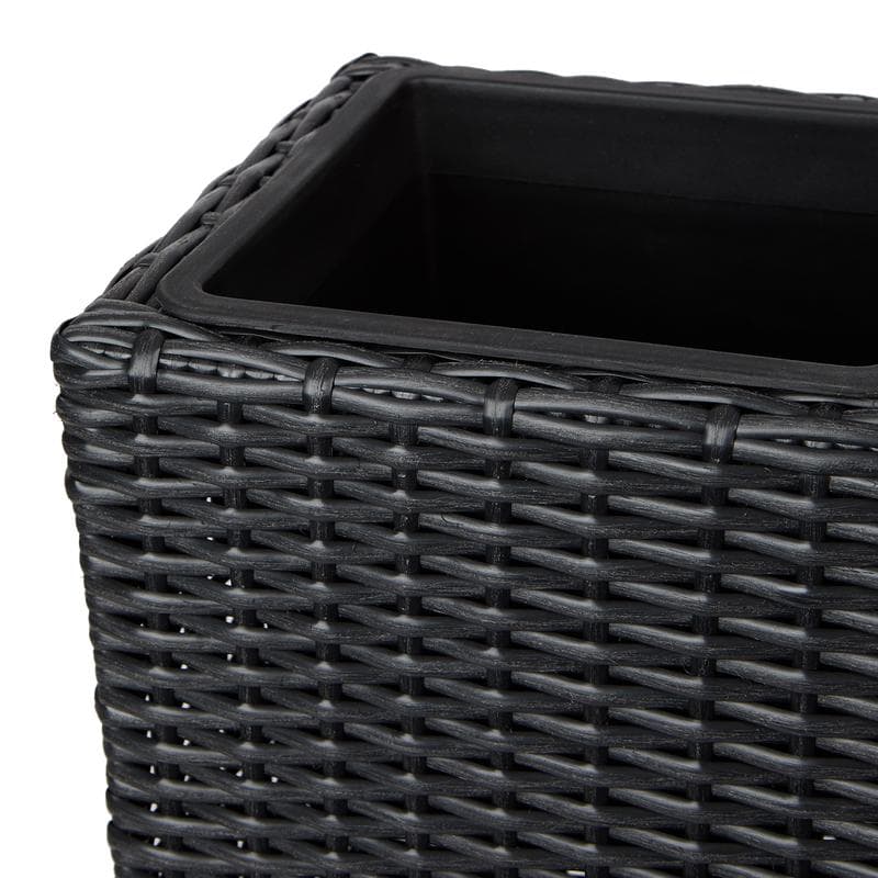 Jardinière aspect rotin 3 en 1 - noir