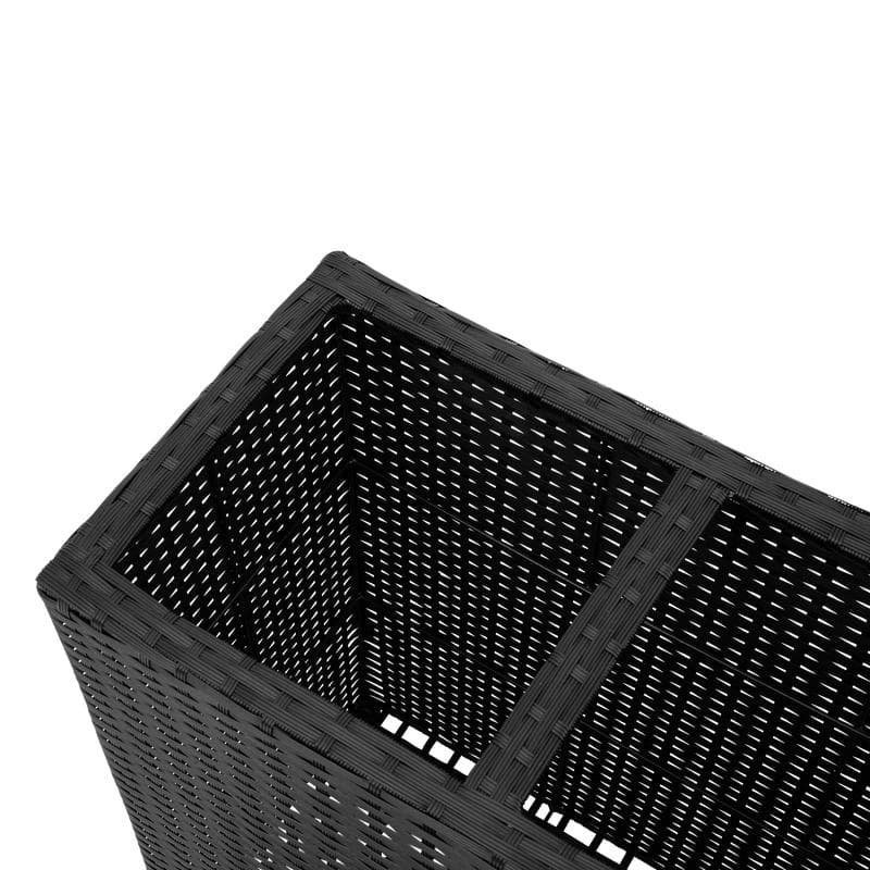 Rattan plantenbak 3-in-1 - zwart