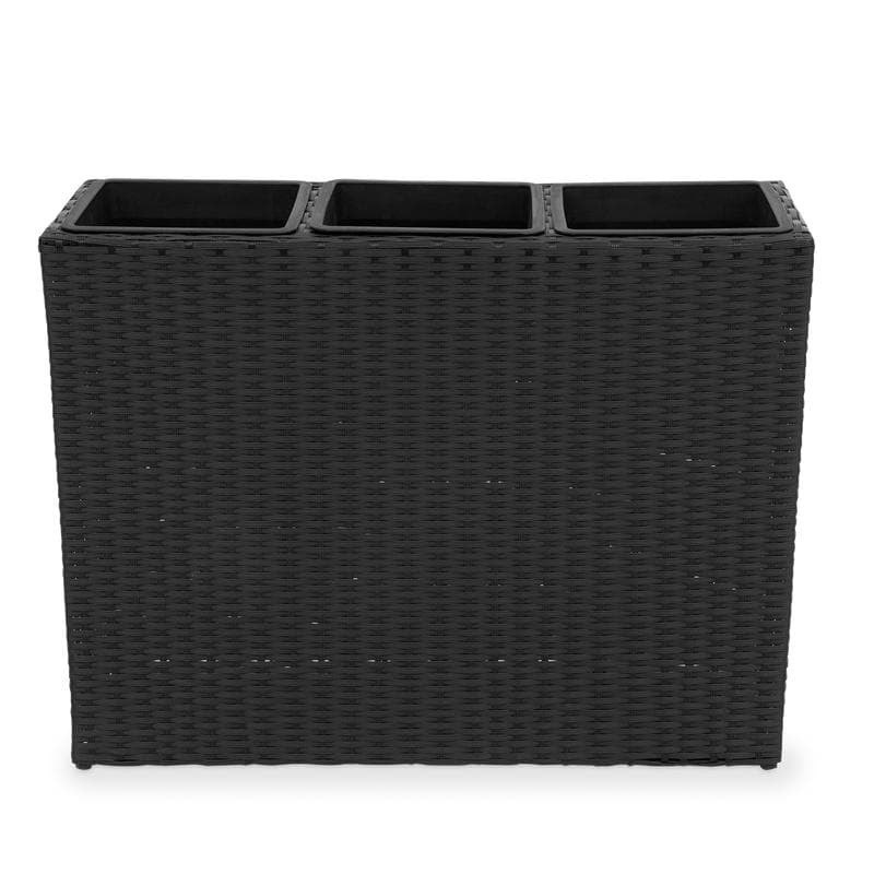 Jardinière aspect rotin 3 en 1 - noir