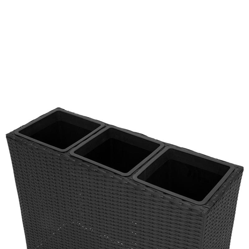 Rattan plantenbak 3-in-1 - zwart